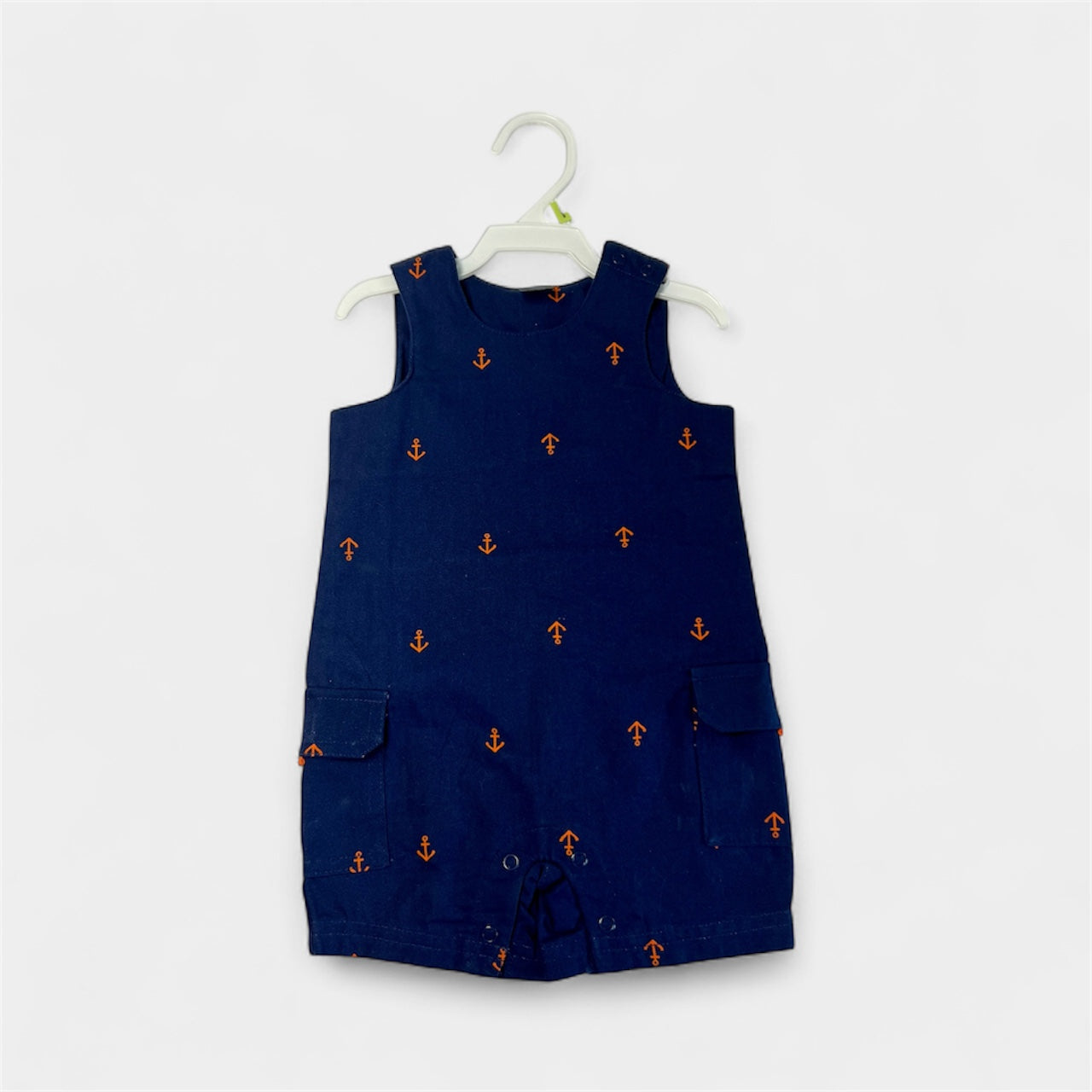 Nautical Navy Blue Baby Boys Girls Cotton Romper
