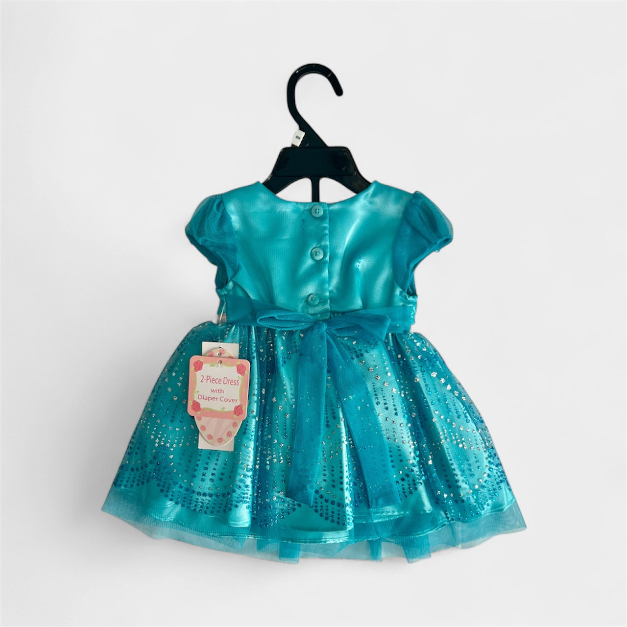 Frozen Blue Baby Girls 2-Piece Holiday Mesh Dress and Diaper Cover Set