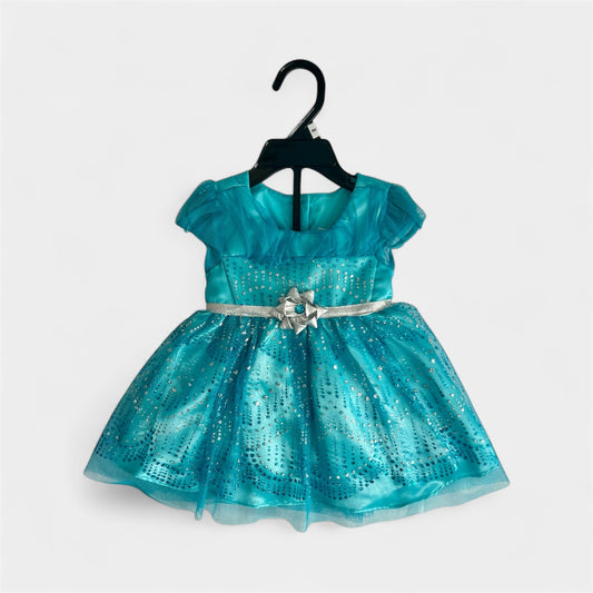 Frozen Blue Baby Girls 2-Piece Holiday Mesh Dress and Diaper Cover Set