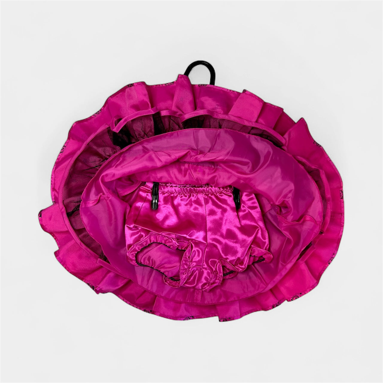 Fuchsia Flocked Baby Girls 2-Piece Holiday Satin Dress and Diaper Cover Set