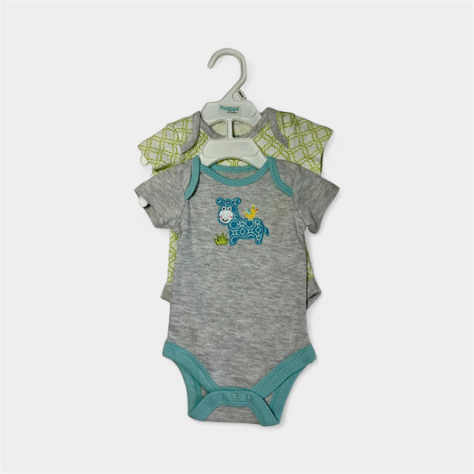 Baby 2-Pack Animals Short-Sleeve Cotton Bodysuits